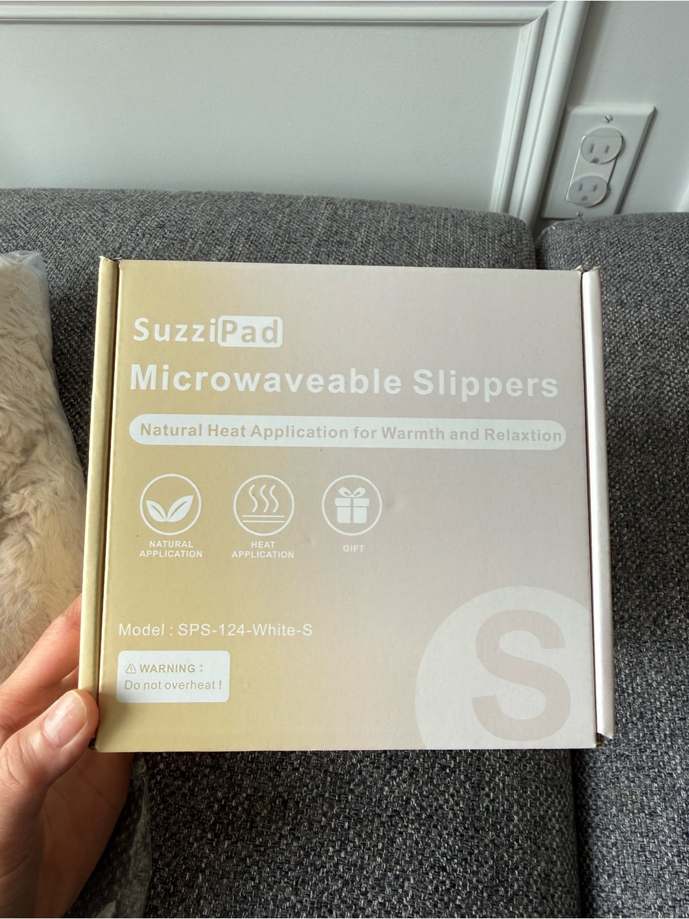 Beige Microwaveable Slippers - Cozy Heat Therapy